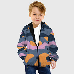 Куртка с капюшоном детская Спортивный милитари Z, цвет: 3D-черный — фото 2