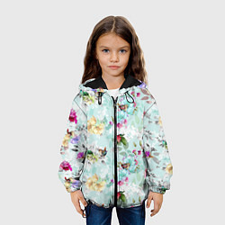 Куртка с капюшоном детская Весенние цветы, цвет: 3D-черный — фото 2