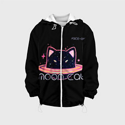 Куртка с капюшоном детская Face Off- Moon cat, цвет: 3D-белый