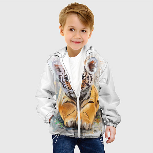 Детская куртка Tiger Art / 3D-Белый – фото 4