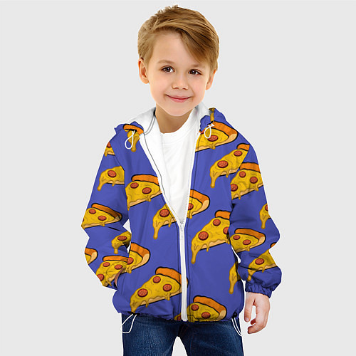 Детская куртка Кусочки пиццы / 3D-Белый – фото 4
