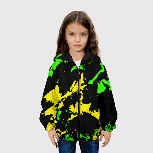 Детская куртка Желто-зеленый / 3D-Черный – фото 3
