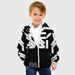 Куртка с капюшоном детская КИБЕРПАНК СИМВОЛ, цвет: 3D-белый — фото 2