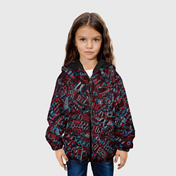 Куртка с капюшоном детская Абстракция Неони, цвет: 3D-черный — фото 2