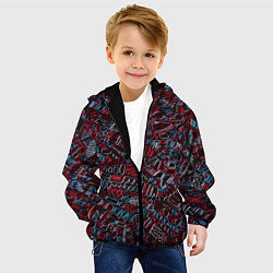 Куртка с капюшоном детская Абстракция Неони, цвет: 3D-черный — фото 2