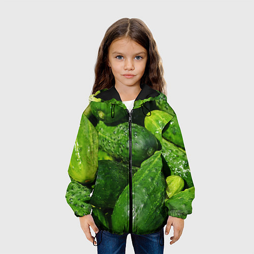 Детская куртка Огурцы / 3D-Черный – фото 3
