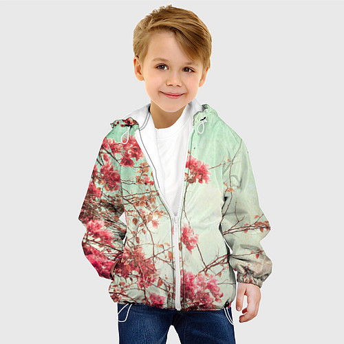 Детская куртка Цветы / 3D-Белый – фото 4