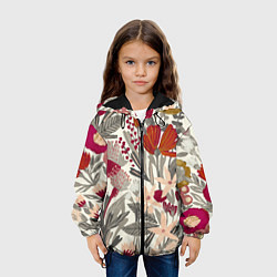 Куртка с капюшоном детская Полевые цветы, цвет: 3D-черный — фото 2