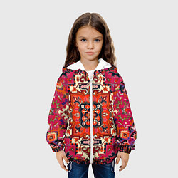 Куртка с капюшоном детская Бордовый ковер, цвет: 3D-белый — фото 2