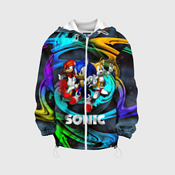 Куртка с капюшоном детская SONIC TRIO, цвет: 3D-белый