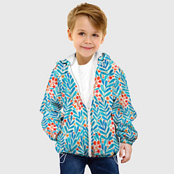 Куртка с капюшоном детская Ветки и ягоды, цвет: 3D-белый — фото 2