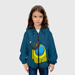 Куртка с капюшоном детская Among Us Cat, цвет: 3D-черный — фото 2
