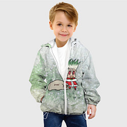 Куртка с капюшоном детская Доктор Стоун новогодний, цвет: 3D-белый — фото 2