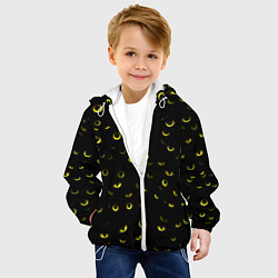 Куртка с капюшоном детская Ночные взгляды, цвет: 3D-белый — фото 2