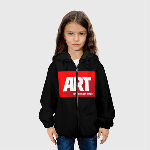 Детская куртка Art red / 3D-Черный – фото 3