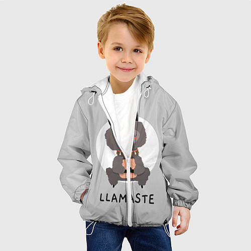 Детская куртка Лама Намасте / 3D-Белый – фото 4