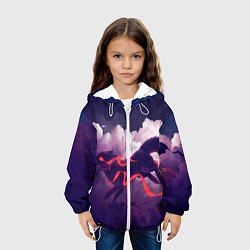 Куртка с капюшоном детская Лиса бежит по облакам, цвет: 3D-белый — фото 2