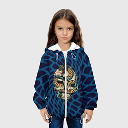 Куртка с капюшоном детская Snake&Skull, цвет: 3D-белый — фото 2
