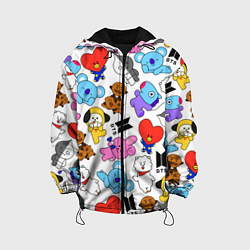 Куртка с капюшоном детская BTS BT21, цвет: 3D-черный