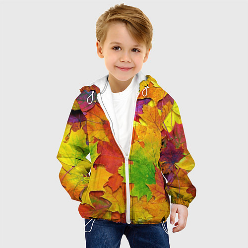 Детская куртка Осенние листья / 3D-Белый – фото 4