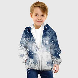 Куртка с капюшоном детская Чернильные капли, цвет: 3D-белый — фото 2