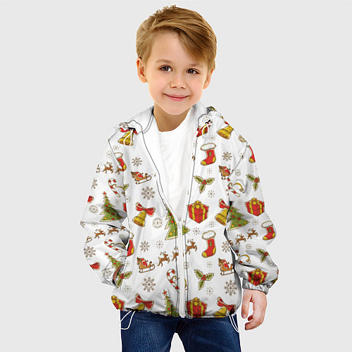Детская куртка Новогодний фон / 3D-Белый – фото 4