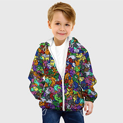 Куртка с капюшоном детская Among Us Overload, цвет: 3D-белый — фото 2