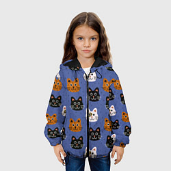 Куртка с капюшоном детская Котики, цвет: 3D-черный — фото 2