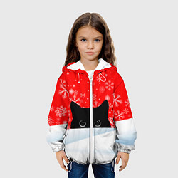 Куртка с капюшоном детская Кот новогодний, цвет: 3D-белый — фото 2