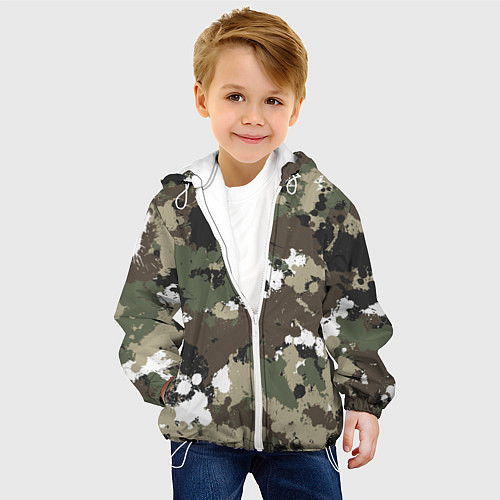 Детская куртка Камуфляж с кляксами / 3D-Белый – фото 4
