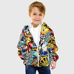 Куртка с капюшоном детская CS GO STICKERBOMBING, цвет: 3D-белый — фото 2