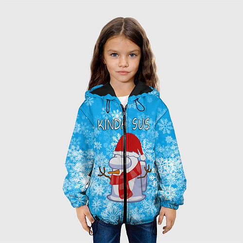 Детская куртка AMONG US СНЕГОВИК / 3D-Черный – фото 3