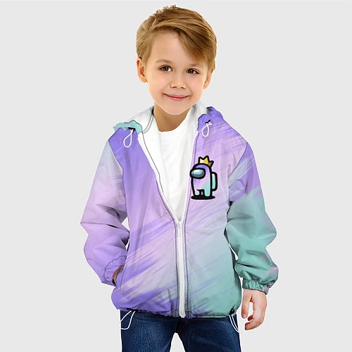 Детская куртка AMONG US GRADIENT / 3D-Белый – фото 4