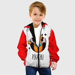 Куртка с капюшоном детская Among Picachu, цвет: 3D-черный — фото 2