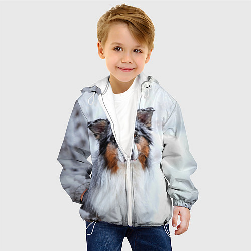Детская куртка Австралийская овчарка / 3D-Белый – фото 4