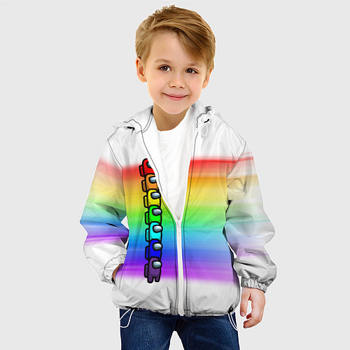 Детская куртка AMONG US - РАДУГА / 3D-Белый – фото 4