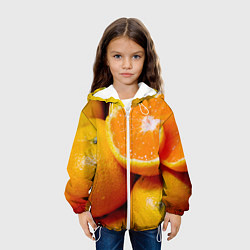 Куртка с капюшоном детская Мандарины, цвет: 3D-белый — фото 2