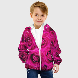 Куртка с капюшоном детская Розы, цвет: 3D-белый — фото 2