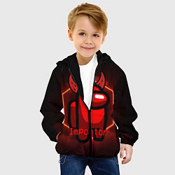 Куртка с капюшоном детская AMONG US IMPOSTOR, цвет: 3D-черный — фото 2