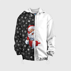 Куртка с капюшоном детская Дедушка Мороз, цвет: 3D-белый