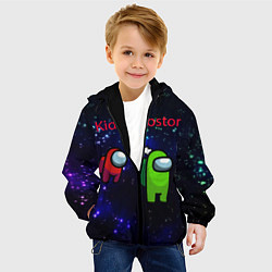 Куртка с капюшоном детская Among us Impostor, цвет: 3D-черный — фото 2