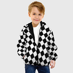 Куртка с капюшоном детская Клетки, цвет: 3D-черный — фото 2