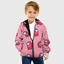 Куртка с капюшоном детская Among Us - Розовый цвет, цвет: 3D-черный — фото 2