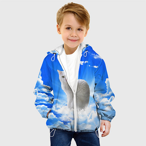 Детская куртка Кот в облаках / 3D-Белый – фото 4