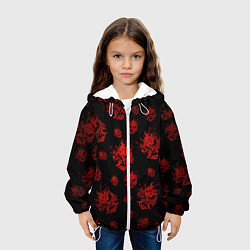Куртка с капюшоном детская Samurai pattern - красный, цвет: 3D-белый — фото 2