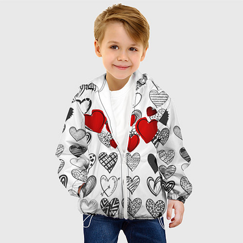 Детская куртка Сердца / 3D-Белый – фото 4