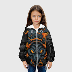 Куртка с капюшоном детская Волк и дракон, цвет: 3D-белый — фото 2