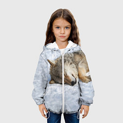 Куртка с капюшоном детская Спящий Волк, цвет: 3D-белый — фото 2