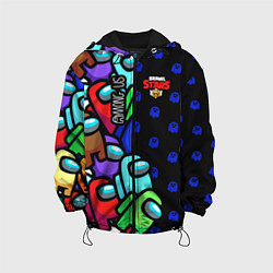 Куртка с капюшоном детская Among Us Brawl Stars, цвет: 3D-черный