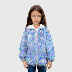 Куртка с капюшоном детская 3d ice glitch, цвет: 3D-белый — фото 2